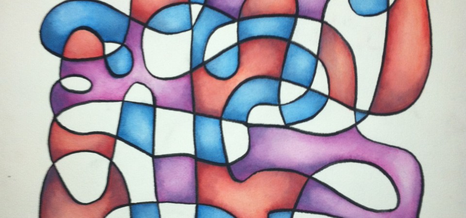 “Totem II” – 18x24in Watercolor with Ink Finish