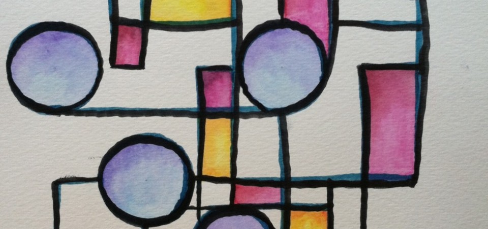 Watercolor Study – Golden Mean Geometry