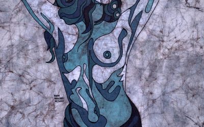 Hanna’s Blues – 18×24 inch Fine Art Batik
