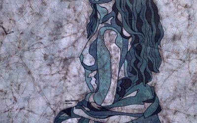 Fine Art Batik – Hanna Blue Knees – 18×24